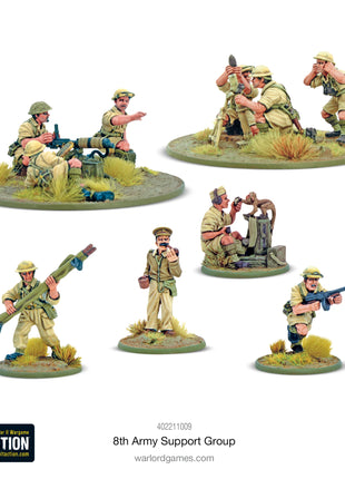 Dit is een foto van het spel 8th Army Support Group (HQ, Mortar & MMG) te koop bij Speldorado Spellenwinkel Delft