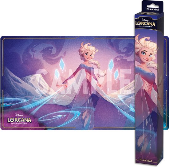 Dit is een foto van het spel Disney Lorcana TCG - Azurite Sea Playmat Elsa 'The Fifth Spirit' te koop bij Speldorado Spellenwinkel Delft