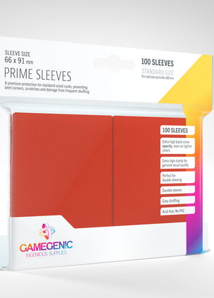 Sleeves Pack Prime Red (100) - Sleeves - Kaartspel accessoires,bordspel accessoires