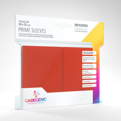 Sleeves Pack Prime Red (100) - Sleeves - Kaartspel accessoires,bordspel accessoires