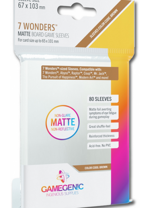 Sleeves Prime Board Game - Brown 67x103 (80) Matte - Sleeves - Kaartspel accessoires,bordspel accessoires