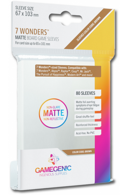 Sleeves Prime Board Game - Brown 67x103 (80) Matte