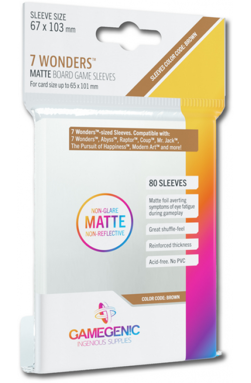 Sleeves Prime Board Game - Brown 67x103 (80) Matte