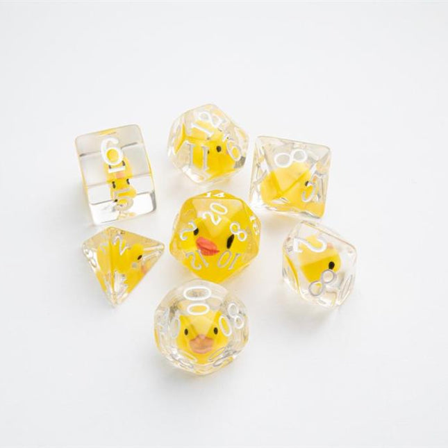 Dice Embraced Rubber Duck RPG Dice Set 7pcs