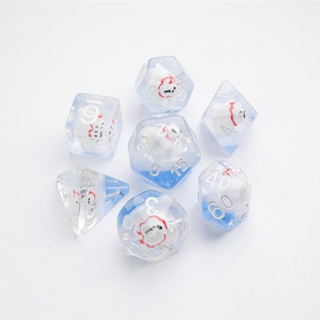 Dice Embraced Polar Bear RPG Dice Set 7pcs