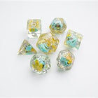 Dice Embraced Green Skull RPG Dice Set 7pcs