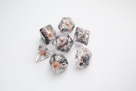 Dice Embraced Shield & Weapons RPG Dice set 7pcs