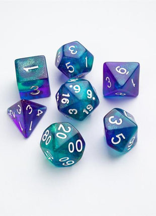 Dice Glow Series Icy Crumbs RPG Dice Set 7pcs