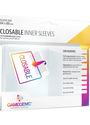 Sleeves Closable Inner Sleeves (100) - Sleeves - Kaartspel accessoires,bordspel accessoires
