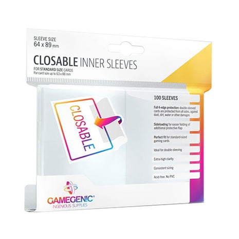 Sleeves Closable Inner Sleeves (100) - Sleeves - Kaartspel accessoires,bordspel accessoires