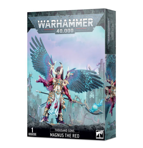 Dit is een afbeelding van het miniatuur Magnus The Red - Thousand Sons voor het spel Warhammer, te koop bij Tabletop Miniature Wargames spellenwinkel Speldorado in delft
