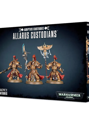 Dit is een afbeelding van het miniatuur Allarus Custodians - Adeptus Custodes voor het spel Warhammer, te koop bij Tabletop Miniature Wargames spellenwinkel Speldorado in delft