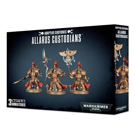 Dit is een afbeelding van het miniatuur Allarus Custodians - Adeptus Custodes voor het spel Warhammer, te koop bij Tabletop Miniature Wargames spellenwinkel Speldorado in delft