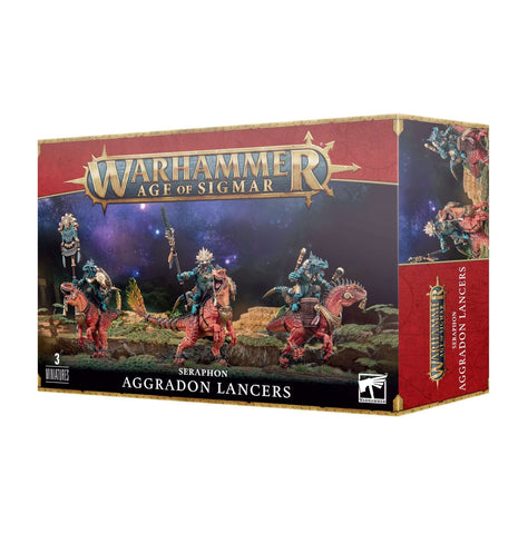 Dit is een afbeelding van het miniatuur Aggradon Lancers - Seraphon voor het spel Warhammer, te koop bij Tabletop Miniature Wargames spellenwinkel Speldorado in delft