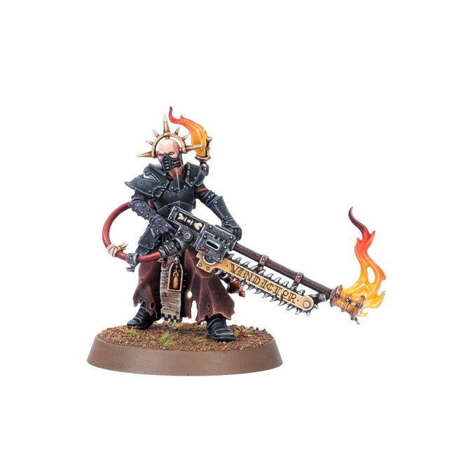 Dit is een foto van het spel A/Sministorum Priest With Vindictor - Imperial Forces te koop bij Speldorado Spellenwinkel Delft