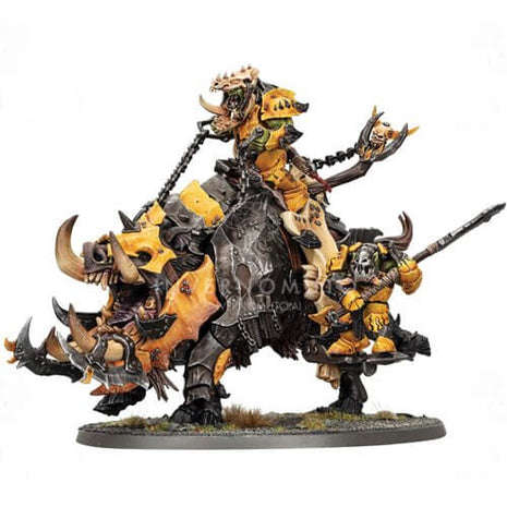 Dit is een afbeelding van het miniatuur Tuskboss On Maw-Grunta - Orruk Warclans voor het spel Warhammer, te koop bij Tabletop Miniature Wargames spellenwinkel Speldorado in delft