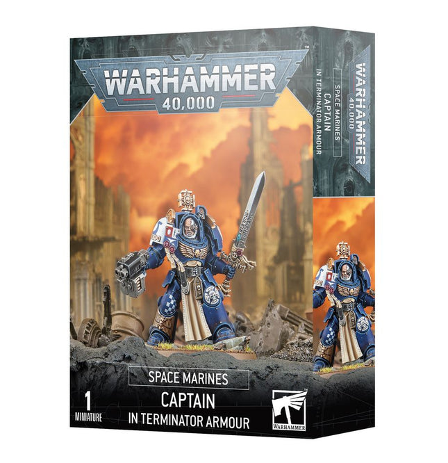 Dit is een foto van het spel Captain In Terminator Armour - Space Marines te koop bij Speldorado Spellenwinkel Delft