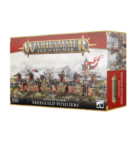 Dit is een afbeelding van het miniatuur Freeguild Fusiliers - Cities of Sigmar voor het spel Warhammer, te koop bij Tabletop Miniature Wargames spellenwinkel Speldorado in delft