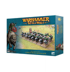 Dit is een afbeelding van het miniatuur Goblin Wolf Rider Mob - Orc & Goblin Tribes voor het spel Warhammer, te koop bij Tabletop Miniature Wargames spellenwinkel Speldorado in delft