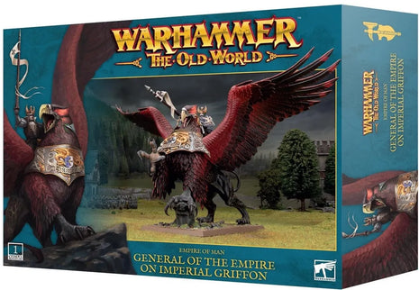 Warhammer: The Old World general on imperial griffon -  empire of men – fantasy miniaturen set Warhammer: The Old World general on imperial griffon -  empire of men – fantasy miniaturen set