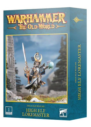 Dit is een afbeelding van het miniatuur High elf loremaster high elf realms voor het spel Warhammer, te koop bij Tabletop Miniature Wargames spellenwinkel Speldorado in delft