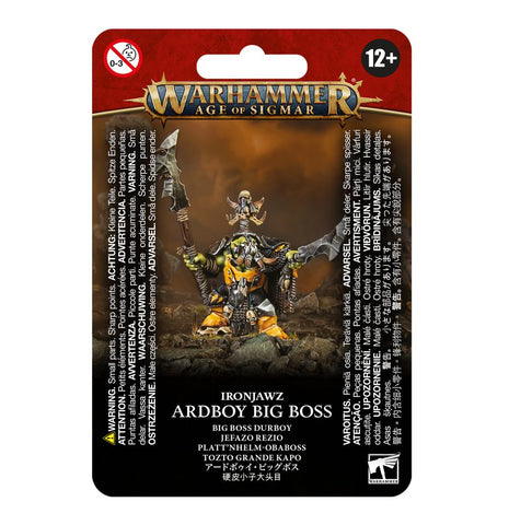 Dit is een afbeelding van het miniatuur Ardboy Big Boss - Orruk Warclans voor het spel Warhammer, te koop bij Tabletop Miniature Wargames spellenwinkel Speldorado in delft