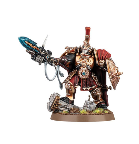 Dit is een afbeelding van het miniatuur Shield Captain - Adeptus Custodes voor het spel Warhammer, te koop bij Tabletop Miniature Wargames spellenwinkel Speldorado in delft