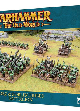 Dit is een afbeelding van het miniatuur Battalion orc & Goblin Tribes - Orc & Goblin Tribes voor het spel Warhammer, te koop bij Tabletop Miniature Wargames spellenwinkel Speldorado in delft