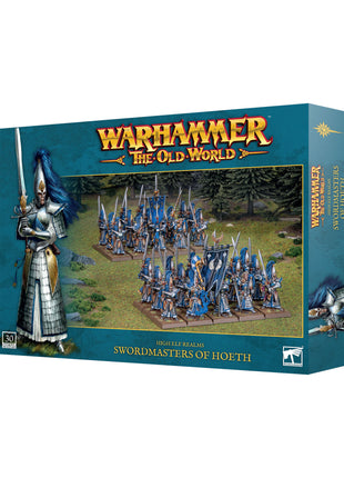Dit is een afbeelding van het miniatuur high elf realms: swordmasters of hoeth voor het spel Warhammer, te koop bij Tabletop Miniature Wargames spellenwinkel Speldorado in delft