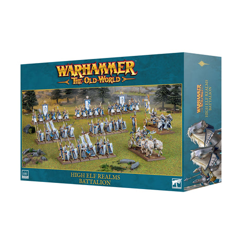 Dit is een afbeelding van het miniatuur battalion: high elf realms voor het spel Warhammer, te koop bij Tabletop Miniature Wargames spellenwinkel Speldorado in delft