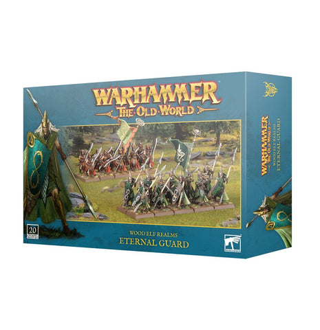 Dit is een afbeelding van het miniatuur eternal guard - wood elf realms voor het spel Warhammer, te koop bij Tabletop Miniature Wargames spellenwinkel Speldorado in delft
