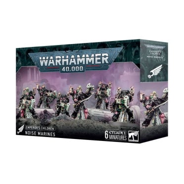 Dit is een afbeelding van het miniatuur Noise Marines - Emperor's Children voor het spel Warhammer, te koop bij Tabletop Miniature Wargames spellenwinkel Speldorado in delft