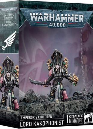 Dit is een afbeelding van het miniatuur emperor's children: lord kakophonist voor het spel Warhammer, te koop bij Tabletop Miniature Wargames spellenwinkel Speldorado in delft