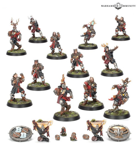 Dit is een afbeelding van het miniatuur Bretonnian Team - Blood Bowl voor het spel Warhammer, te koop bij Tabletop Miniature Wargames spellenwinkel Speldorado in delft