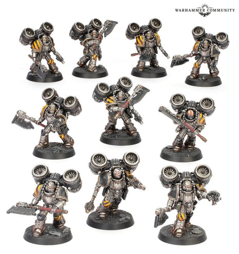 Dit is een afbeelding van het miniatuur Mkii Assault Squad - Horus Heresy voor het spel Warhammer, te koop bij Tabletop Miniature Wargames spellenwinkel Speldorado in delft