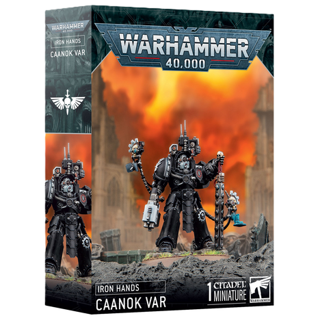 Dit is een afbeelding van het miniatuur Iron Hands: Caanok Var - Iron Hands voor het spel Warhammer, te koop bij Tabletop Miniature Wargames spellenwinkel Speldorado in delft
