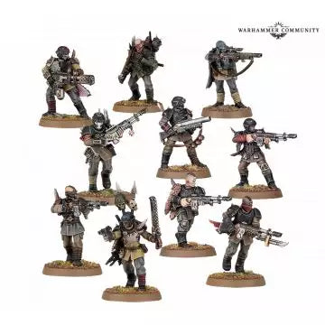 Dit is een afbeelding van het miniatuur Traitor Guardsmen Squad - Chaos Space marines voor het spel Warhammer, te koop bij Tabletop Miniature Wargames spellenwinkel Speldorado in delft