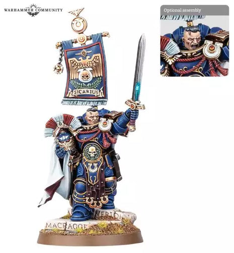 Dit is een afbeelding van het miniatuur Cato Sicarius - Ultramarines voor het spel Warhammer, te koop bij Tabletop Miniature Wargames spellenwinkel Speldorado in delft