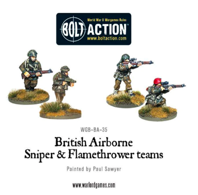 Dit is een foto van het spel British airborne flamethrower and sniper teams -  bolt action te koop bij Speldorado Spellenwinkel Delft