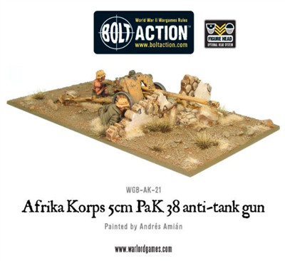 Dit is een foto van het spel Afrika Korps 5cm Pak38 Anti-Tank Gun te koop bij Speldorado Spellenwinkel Delft