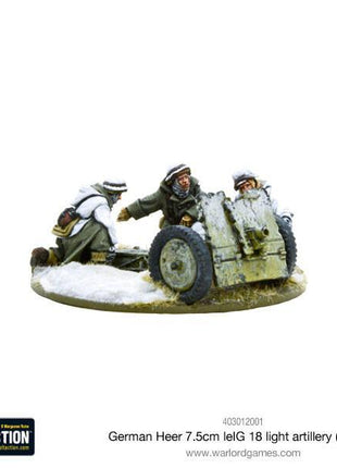German Heer (Winter) 7.5cm leIG 18 Light Artillery voor Bolt Action - duitsers artillery schaal 1:58 miniatuur