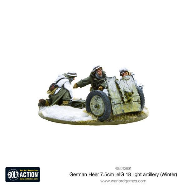 Dit is een foto van het spel German Heer (Winter) 7.5cm leIG 18 Light Artillery te koop bij Speldorado Spellenwinkel Delft
