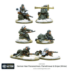 Bolt Action - German Heer Panzerschreck, Flamethrower & Sniper teams (Winter) - EN, 83700 van Blackfire te koop bij Speldorado !