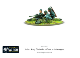 Italian army elefantino 47mm anti-tank gun -  Bolt Action voor Bolt Action - italianen artillery schaal 1:58 miniatuur