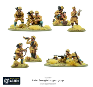 Italian Bersaglieri Support Group voor Bolt Action - italianen infantry schaal 1:58 miniatuur