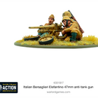 Dit is een foto van het spel Italian Bersaglieri Elefantino 47mm AT Gun te koop bij Speldorado Spellenwinkel Delft