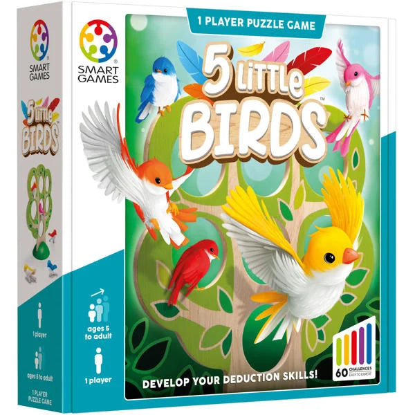 Dit is een foto van het spel 5 Little Birds -Classics- Smart games te koop bij Speldorado Spellenwinkel Delft