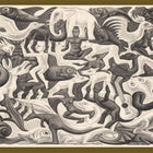 Dit is een foto van het spel Vlakvulling II - M.C. Escher te koop bij Speldorado Spellenwinkel Delft