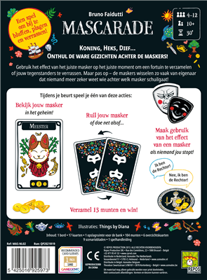 Dit is een foto van het spel Mascarade - Revised Edition NL te koop bij Speldorado Spellenwinkel Delft