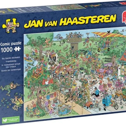 Dit is een foto van het spel Vogelkijkdag - 1000 stukjes - Jan van Haasteren te koop bij Speldorado Spellenwinkel Delft